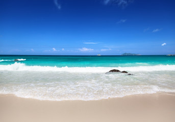 beach at Praslin island, Seychelles