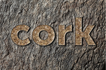 Cork / cork name carved on a cork tree trunk