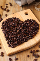 Coffee beans heart. Love coffee