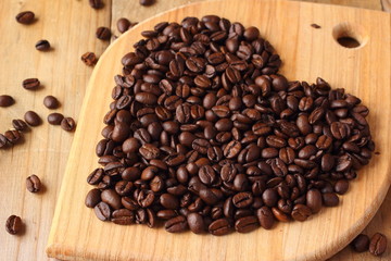 Coffee beans heart
