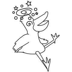 Funny Punched Comic Bird