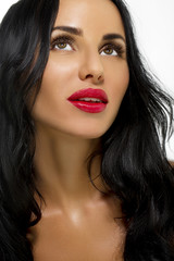 Beauty Woman With Long Black Hair. Hairstyle. Beautiful Model