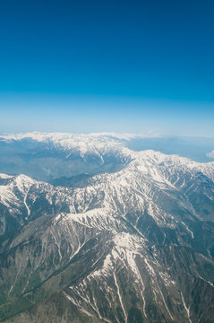 Snow Mountain Range Landscape with Blue Sky
