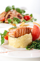 Professional restaurant dishes