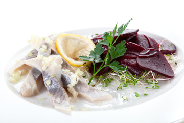 Herring and beet appetizer