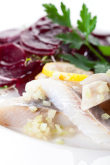 Herring with beets snack