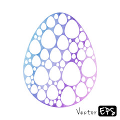 Easter egg from small eggs of watercolor texture