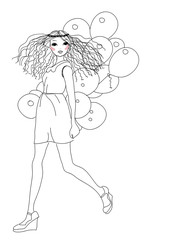 Fashion girl and balloon