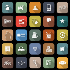 Toy flat icons with long shadow