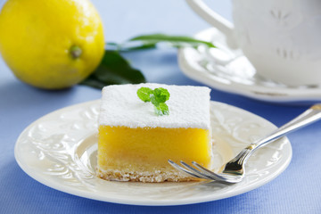 Baking Sheet with Homemade Citrus Fruit LeBars,