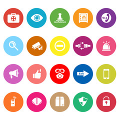 Security flat icons on white background