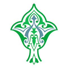 Arabic oriental ornament, floral pattern motif, arabesque.