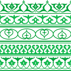 Arabic oriental ornament, seamless decorative strip, pattern.