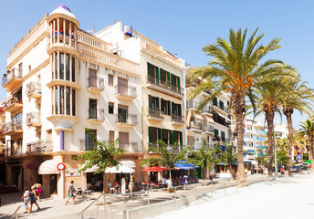  Picturesque houses of Mediterranean town. Sitges