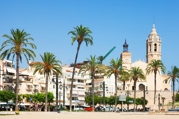 View of Sitges from beach