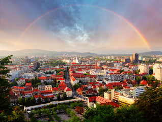 Ljubljana, capital city of slovenia - obrazy, fototapety, plakaty