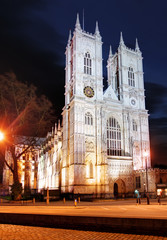 Fototapeta na wymiar Westminster Abbey at night, London