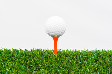 Close up of golf ball and tee