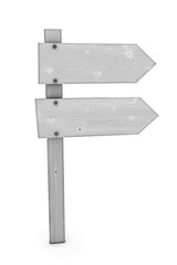 Obraz premium Wooden sign isolated on white