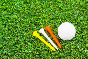 Close up of golf ball on green