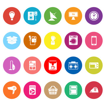 Home related flat icons on white background