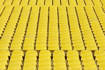 Obraz premium Yellow seat in sport stadium