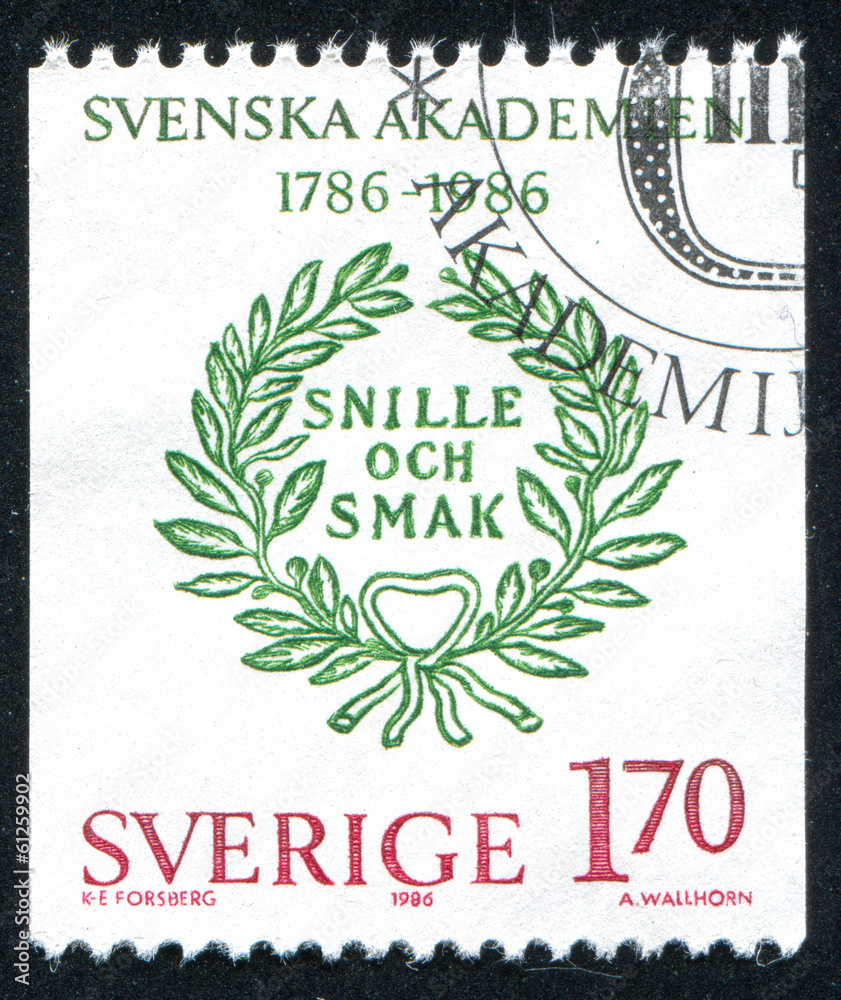 Sticker motto of the swedish academy