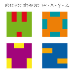 Vector color logo initial letter W, X, Y, Z