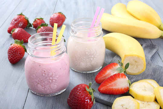 frullato di fragole e banane
