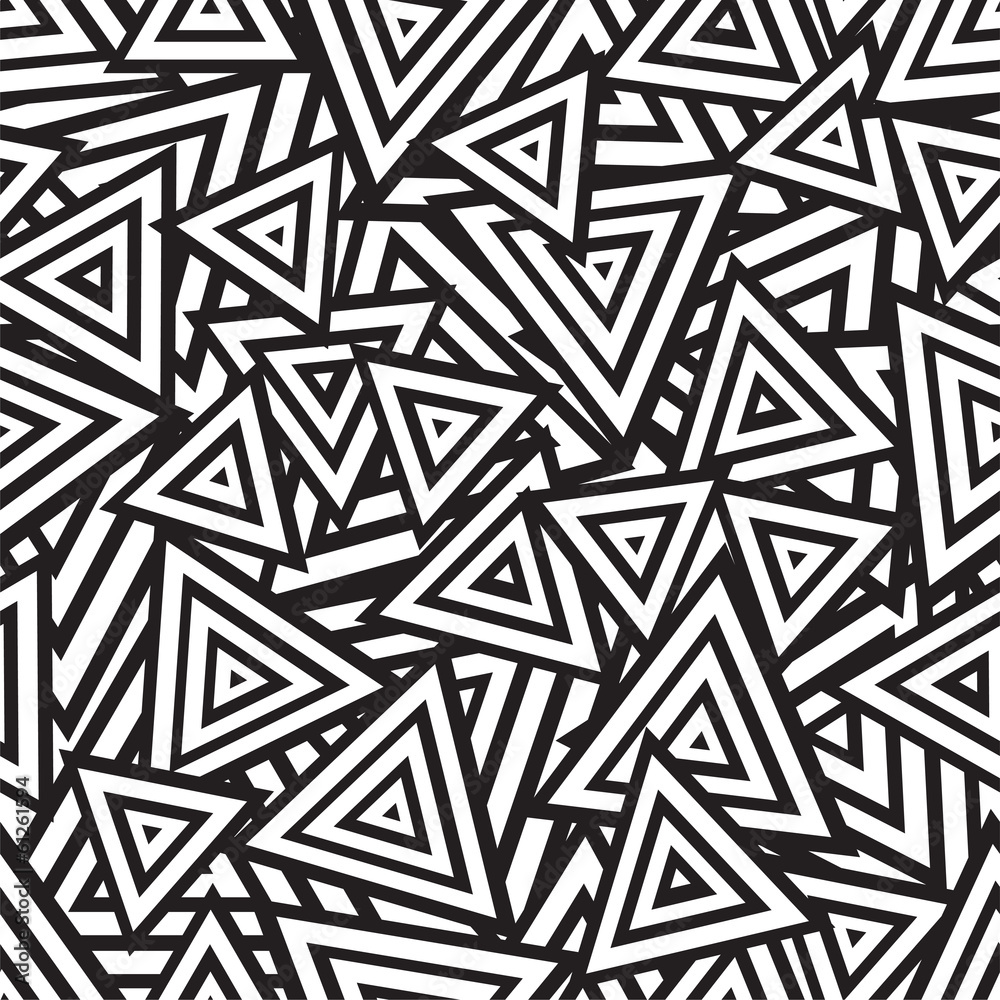 Wall mural abstract black and white seamless pattern. vector