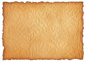 Wrinkly old paper sheet. Digital graphic, high quality. XXL size