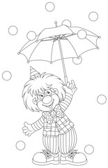 Clown with an umbrella