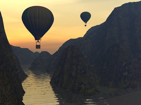 Two hot-air balloons