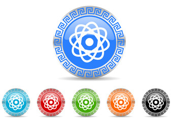 Obraz premium atom icon vector set