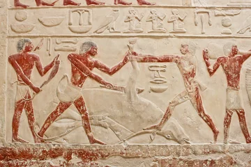 Foto op Plexiglas An ancient egyptian relief in Saqqara. © slowcentury