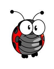Smiling happy little ladybug or ladybird