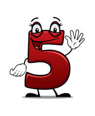 Cheeky waving cartoon number 5