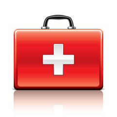 Obraz premium First aid kit isolated on white vector