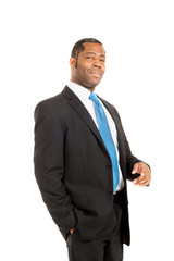 businessman, studio portrait, isolated on white background