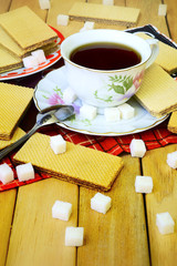 Waffles and tea