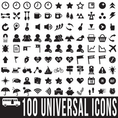 100 universal icons set, vector format