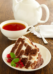 Chocolate cake with   cream