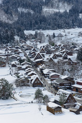 Historic Village of Shirakawa-go in winter