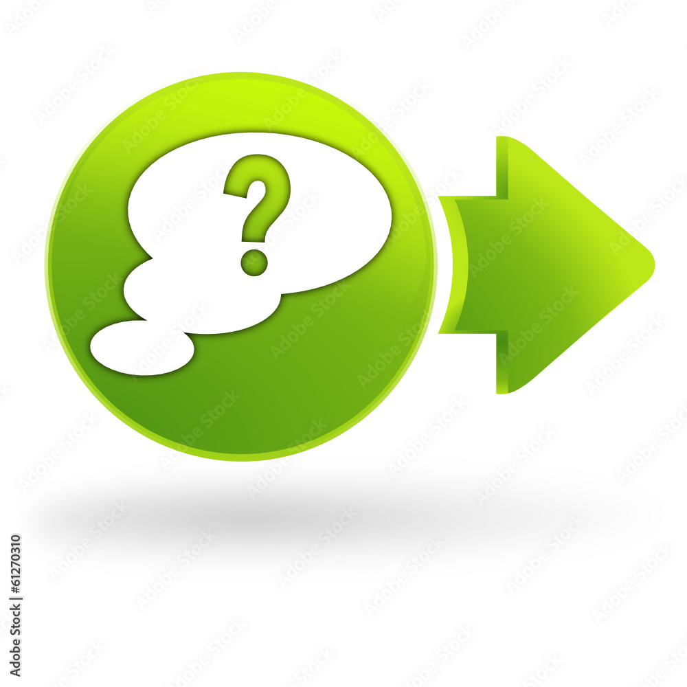 Aufkleber questions sur symbole web vert