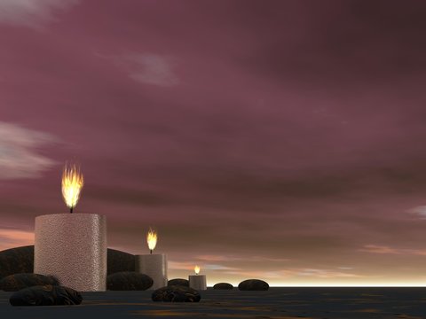 Candles - 3D render
