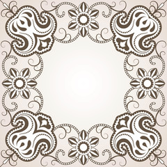 Floral background, decorative ornamental frame