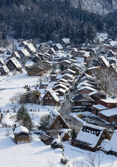 Fototapeta na wymiar Historic Village of Shirakawa-go in winter