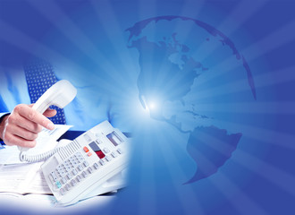 Businessman and telephone