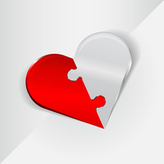 Vector abstract Valentine background with folding heart
