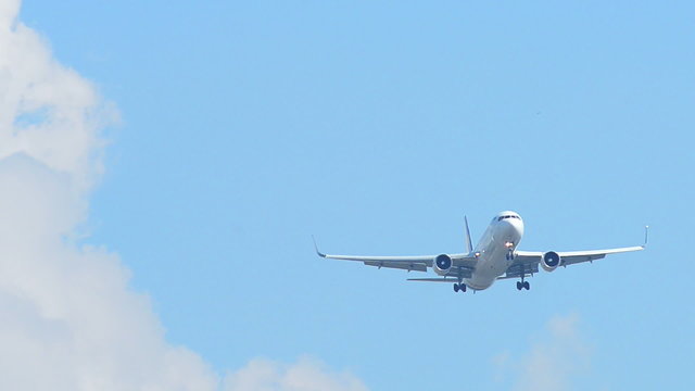 Plane approaching and landing